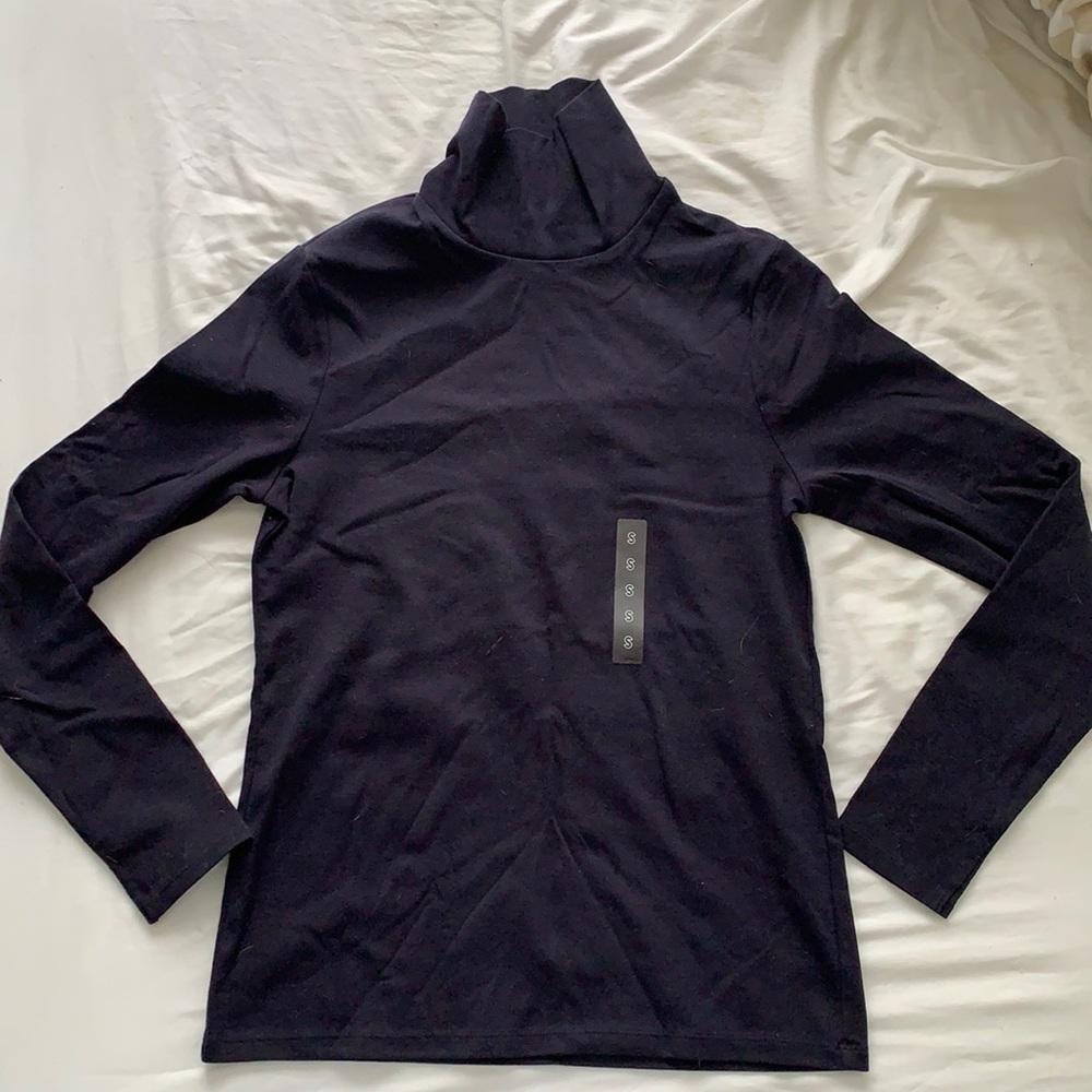 NWT Uniqlo Navy Cotton Turtleneck Size Small